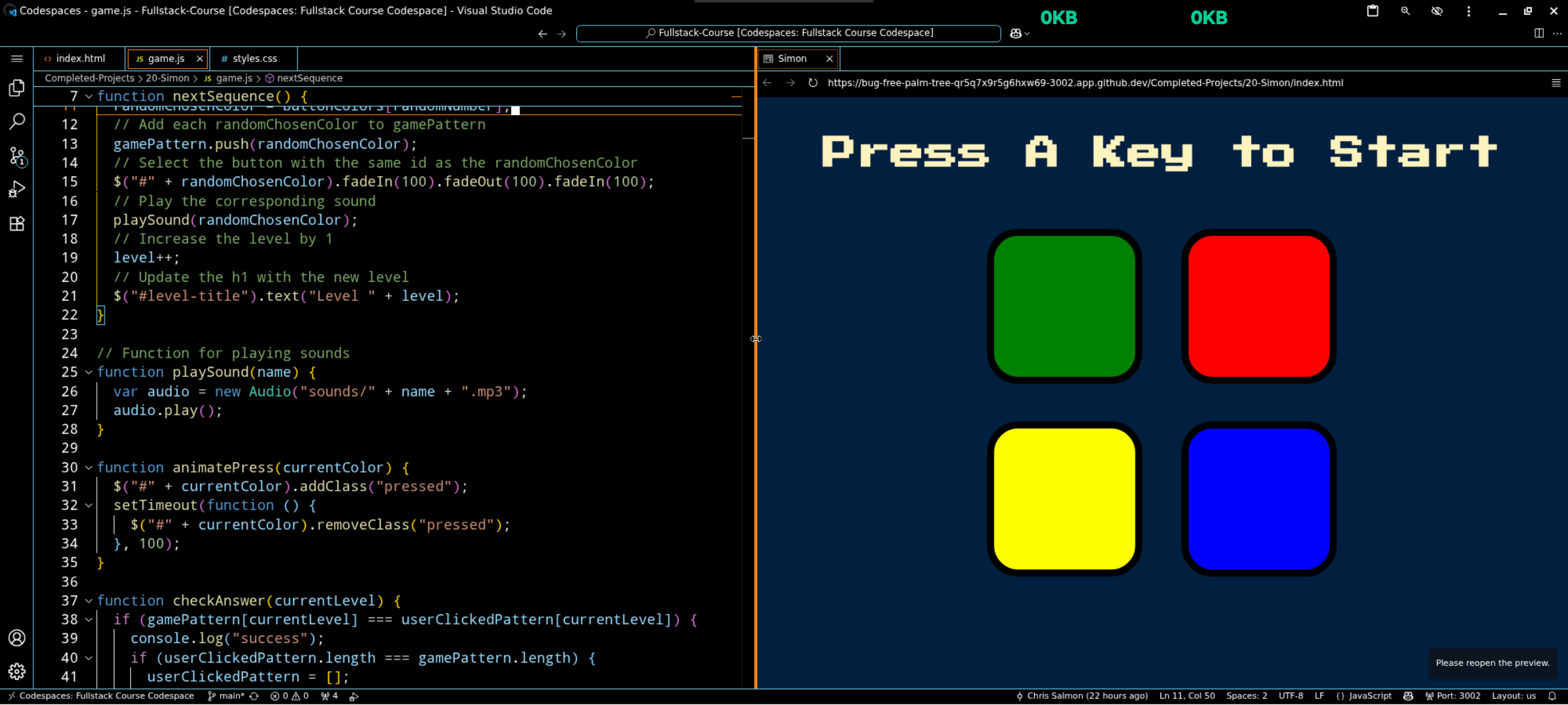 Preview of Simon Game