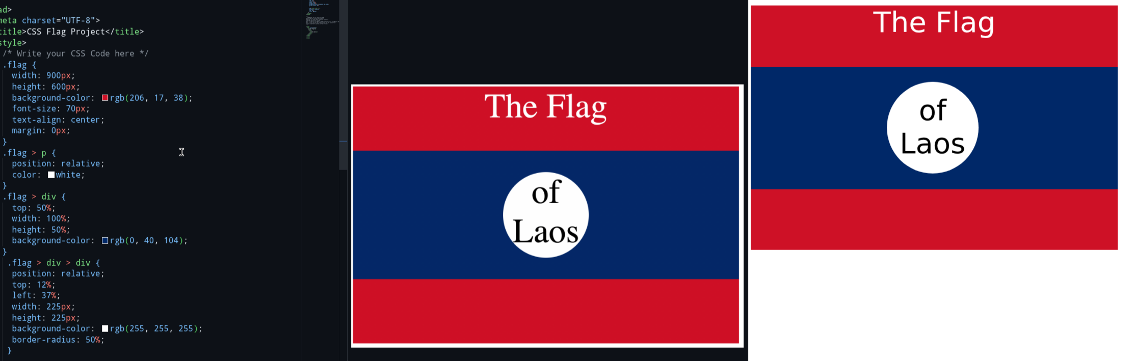 Preview of the flag I made matching the goal image of the project.